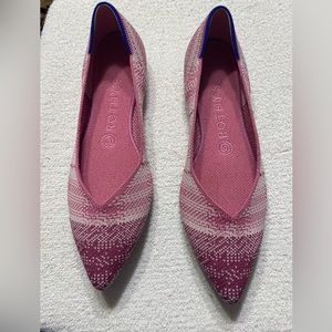 Rothy’s Limited Edition Breast Cancer Awareness Pink Plaid Flats